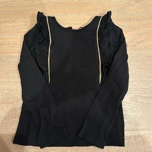 Janie and Jack shit with ruffle and gold detail